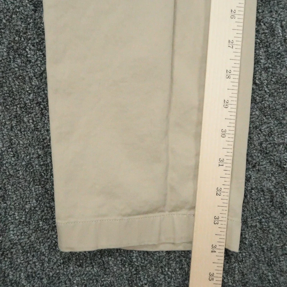 Asket Pants Mens 33x34 Beige The Chino Slim Fit Straight Flat Front Trouser